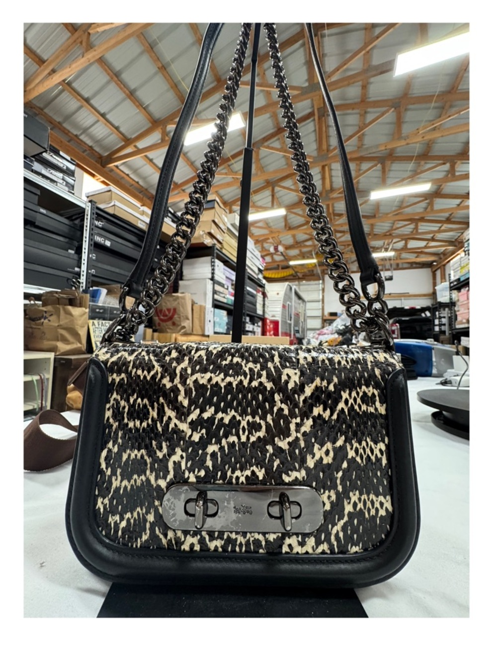 Vintage/Rare Coach Python Shoulder/Crossbody with dual turn closure EUC